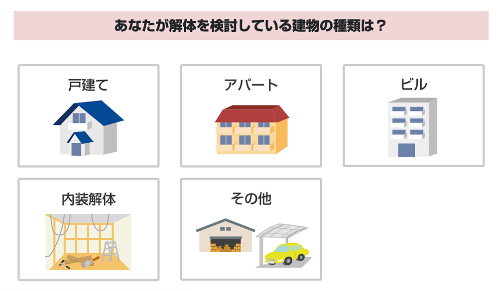 解体物件の情報を入力
